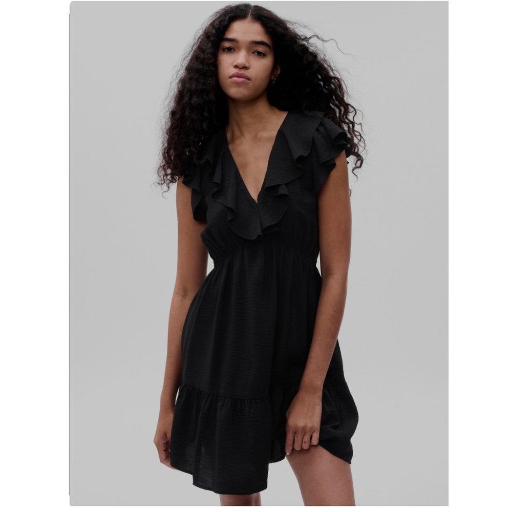 GAP Black Ruffled Mini Dress